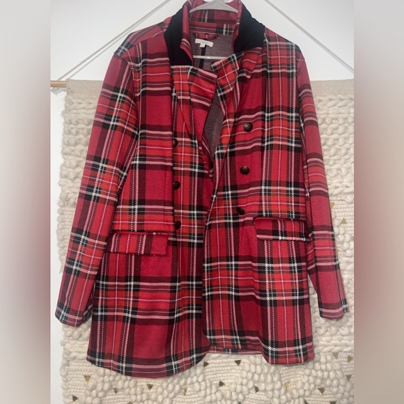 XL Red Plaid Maurice’s Blazer Jacket - Picture 1 of 4